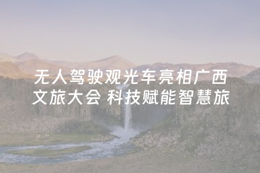 无人驾驶观光车亮相广西文旅大会 科技赋能智慧旅游新体验