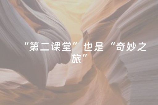 “第二课堂”也是“奇妙之旅”