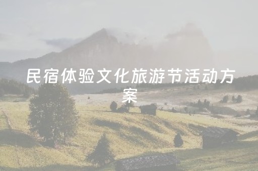 民宿体验文化旅游节活动方案（1400字）
