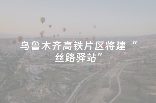 乌鲁木齐高铁片区将建“丝路驿站”