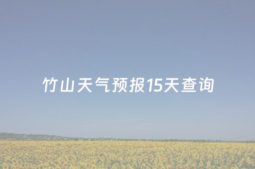 竹山天气预报15天查询（竹山天气预报一周天气）