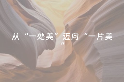 从“一处美”迈向“一片美”