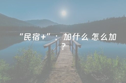 “民宿+”：加什么 怎么加？