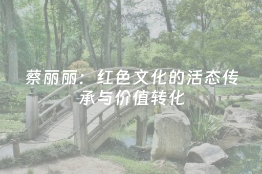 蔡丽丽：红色文化的活态传承与价值转化