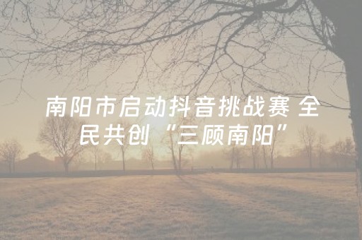 南阳市启动抖音挑战赛 全民共创“三顾南阳”