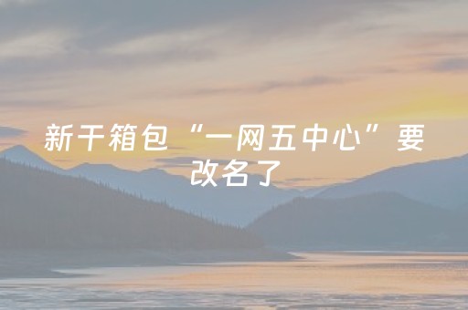 新干箱包“一网五中心”要改名了，新名称你说了算！