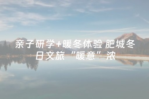 亲子研学+暖冬体验 肥城冬日文旅“暖意”浓