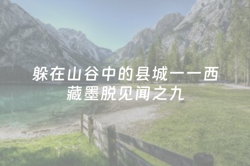 躲在山谷中的县城一一西藏墨脱见闻之九