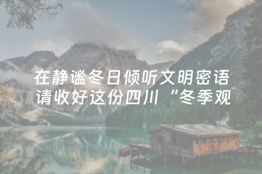 在静谧冬日倾听文明密语 请收好这份四川“冬季观展指南”
