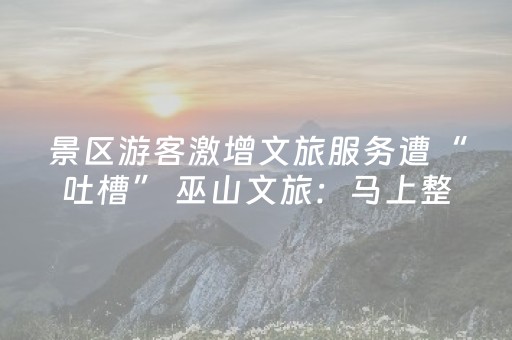 景区游客激增文旅服务遭“吐槽” 巫山文旅：马上整改！