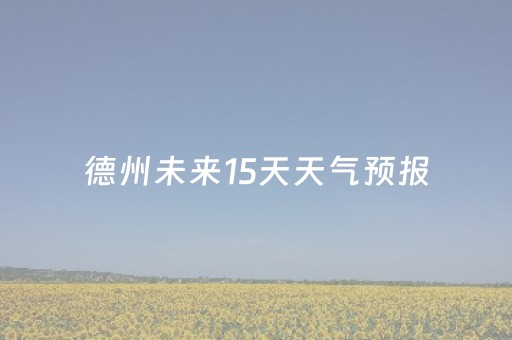 德州未来15天天气预报（德州未来几天天气预报）