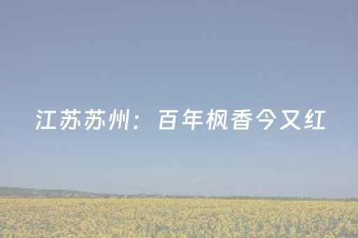 江苏苏州：百年枫香今又红
