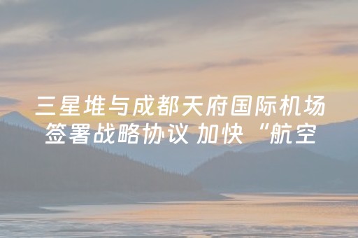 三星堆与成都天府国际机场签署战略协议 加快“航空+文旅”融合发展