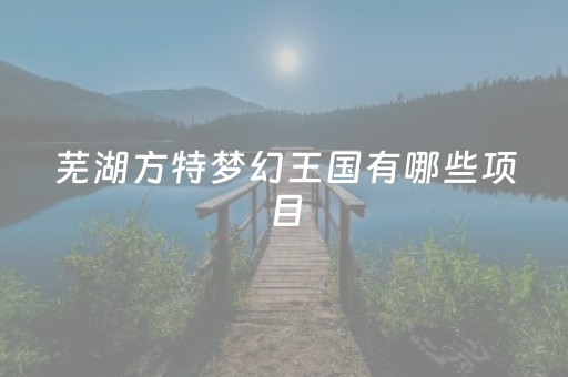 芜湖方特梦幻王国有哪些项目（芜湖方特梦幻王国有哪些项目可以参观）
