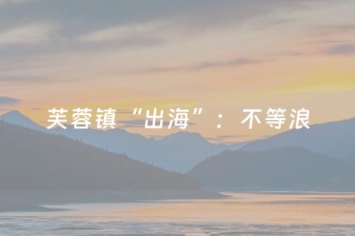 芙蓉镇“出海”：不等浪，而成为浪