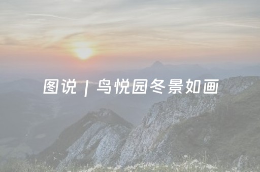 图说｜鸟悦园冬景如画