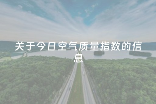 关于今日空气质量指数的信息