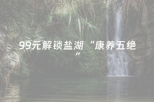 99元解锁盐湖“康养五绝”