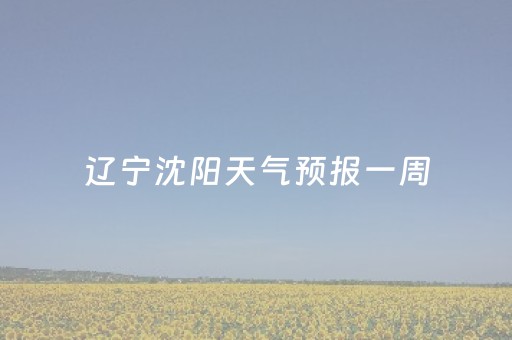 辽宁沈阳天气预报一周（辽宁沈阳天气预报一周7天天）