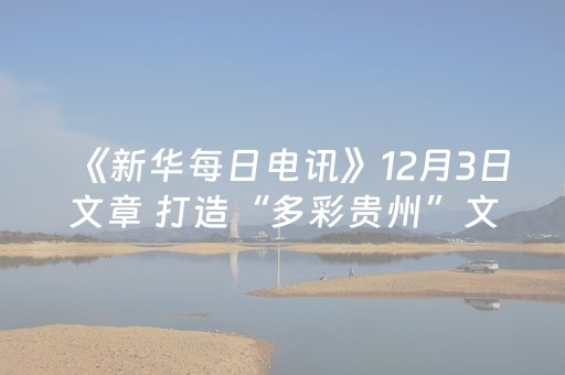 《新华每日电讯》12月3日文章 打造“多彩贵州”文旅新品牌——贵州推动旅游产业高质量发展观察