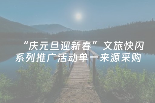 “庆元旦迎新春”文旅快闪系列推广活动单一来源采购成交公告