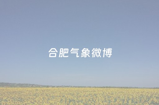 合肥气象微博（合肥气象局官网15天）