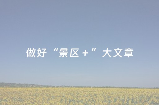 做好“景区＋”大文章
