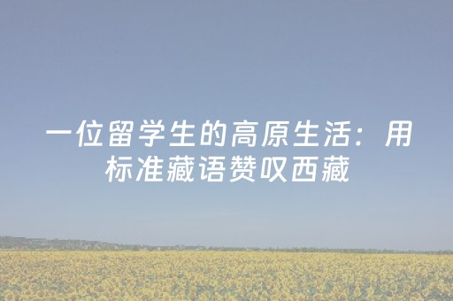 一位留学生的高原生活：用标准藏语赞叹西藏