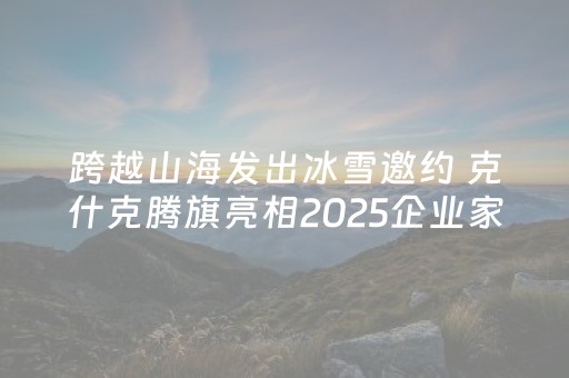 跨越山海发出冰雪邀约 克什克腾旗亮相2025企业家博鳌论坛