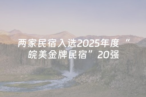 两家民宿入选2025年度“皖美金牌民宿”20强