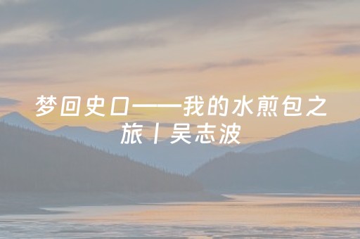 梦回史口——我的水煎包之旅丨吴志波