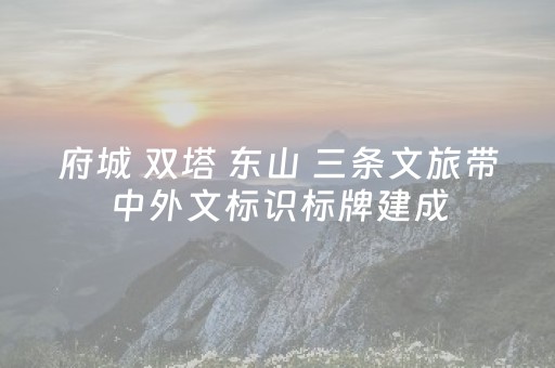府城 双塔 东山 三条文旅带中外文标识标牌建成