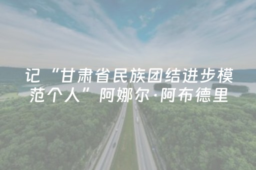 记“甘肃省民族团结进步模范个人”阿娜尔·阿布德里