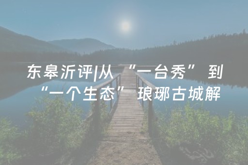 东皋沂评|从 “一台秀” 到 “一个生态” 琅琊古城解锁文化两创新范式