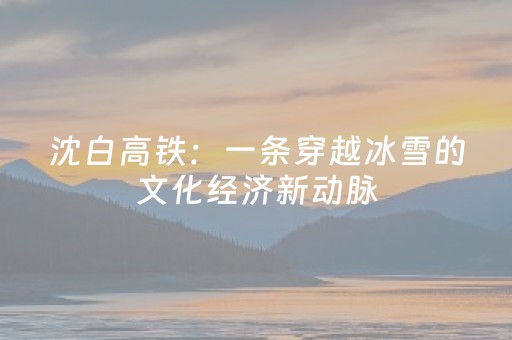 沈白高铁：一条穿越冰雪的文化经济新动脉