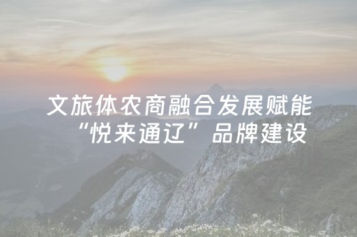 文旅体农商融合发展赋能“悦来通辽”品牌建设