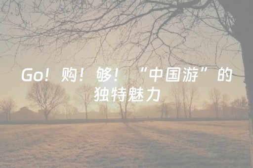Go！购！够！“中国游”的独特魅力