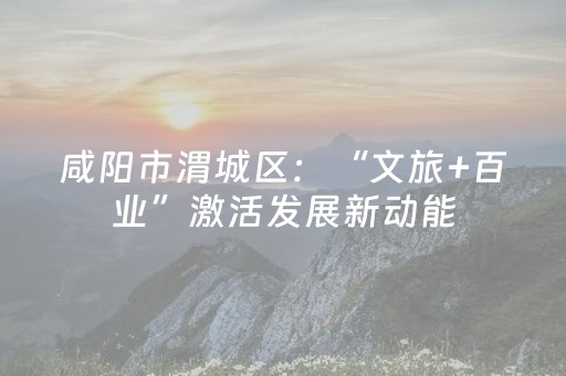 咸阳市渭城区：“文旅+百业”激活发展新动能