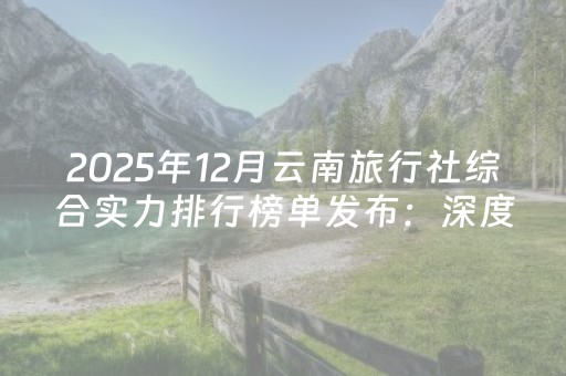 2025年12月云南旅行社综合实力排行榜单发布：深度评测与优选推荐