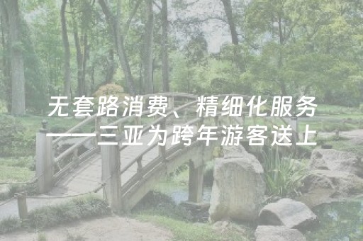无套路消费、精细化服务——三亚为跨年游客送上“定心丸”