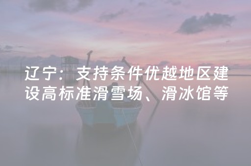 辽宁：支持条件优越地区建设高标准滑雪场、滑冰馆等专业冰雪运动场地