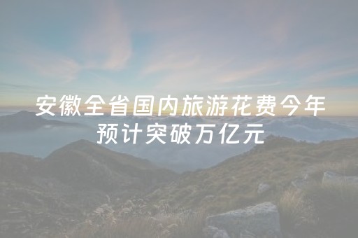 安徽全省国内旅游花费今年预计突破万亿元