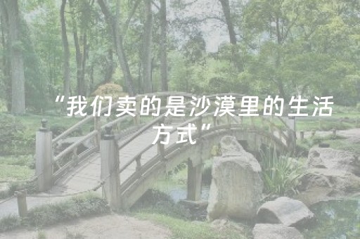 “我们卖的是沙漠里的生活方式”