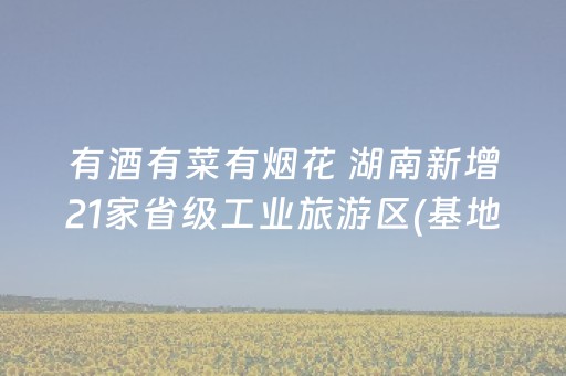 有酒有菜有烟花 湖南新增21家省级工业旅游区(基地)