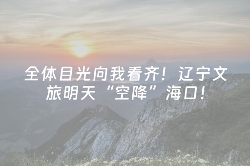 全体目光向我看齐！辽宁文旅明天“空降”海口！