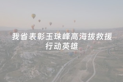 我省表彰玉珠峰高海拔救援行动英雄