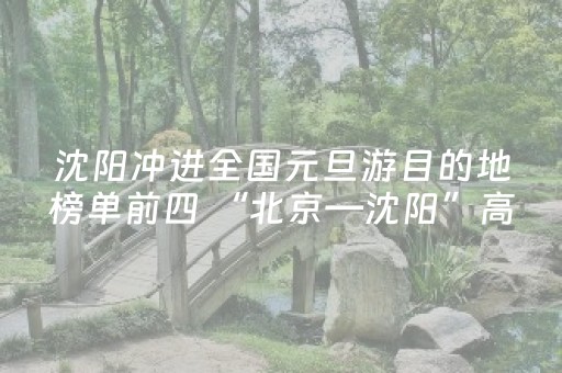 沈阳冲进全国元旦游目的地榜单前四 “北京—沈阳”高铁热度高涨