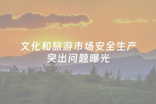 文化和旅游市场安全生产突出问题曝光（12月19日）