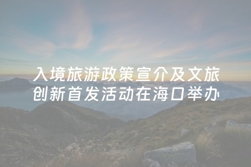 入境旅游政策宣介及文旅创新首发活动在海口举办