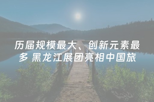 历届规模最大、创新元素最多 黑龙江展团亮相中国旅交会